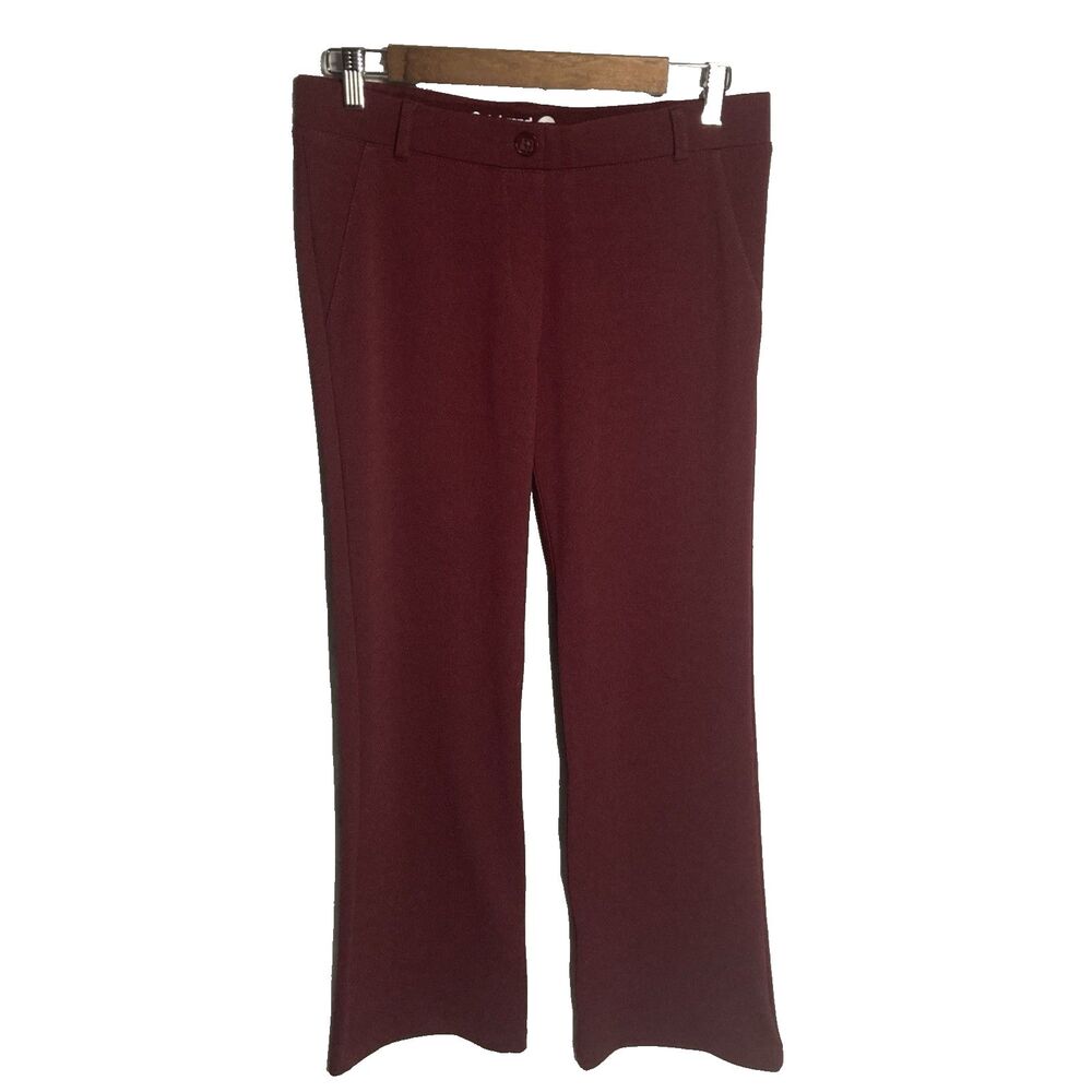 BETABRAND maroon textured straight leg pull on pants M